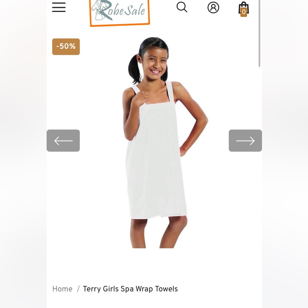 ByLora brand Girls Small White Terry Spa Wrap Towel Cover Up for Girls